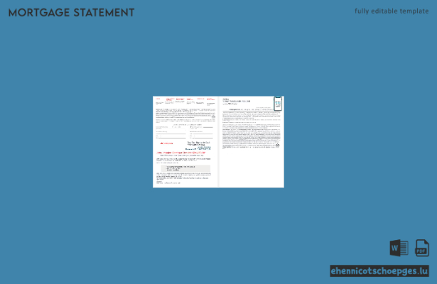 USA Santander Bank Hypothekendarlehensabrechnung in Word- und PDF-Formaten – Beispielvorschau